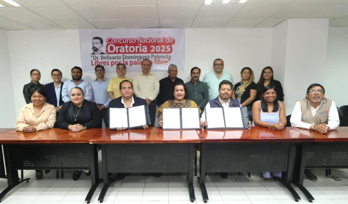 Firman IEPC, IJECH y Ayuntamiento de Comitán de Domínguez, convenio para realizar la edición 2025 del Concurso Nacional de Oratoria