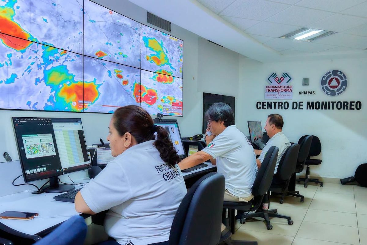 Protección Civil anuncia temporal de lluvias intensas para Chiapas