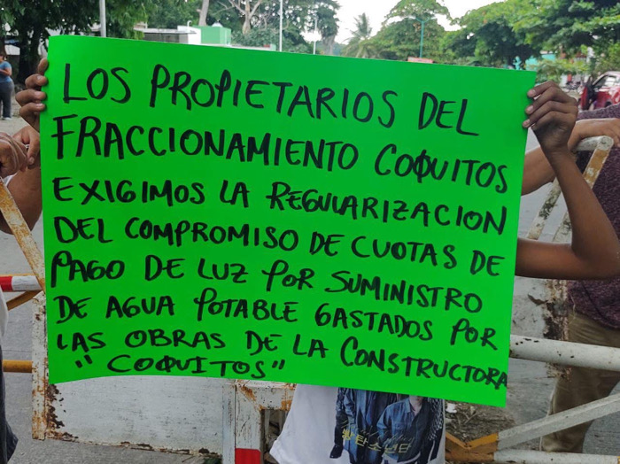 En Tapachula bloquean acceso en protesta contra constructora
