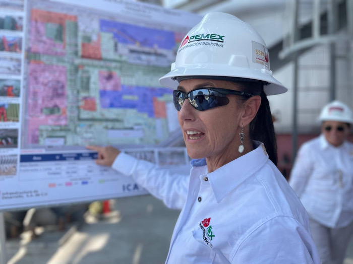 Sheinbaum confirma paro temporal en Dos Bocas por crudo contaminado