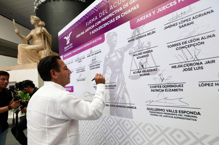 Chiapas marca precedente nacional con la Firma del Acuerdo por una Justicia con Perspectiva de Género, Infancias y Adolescencias