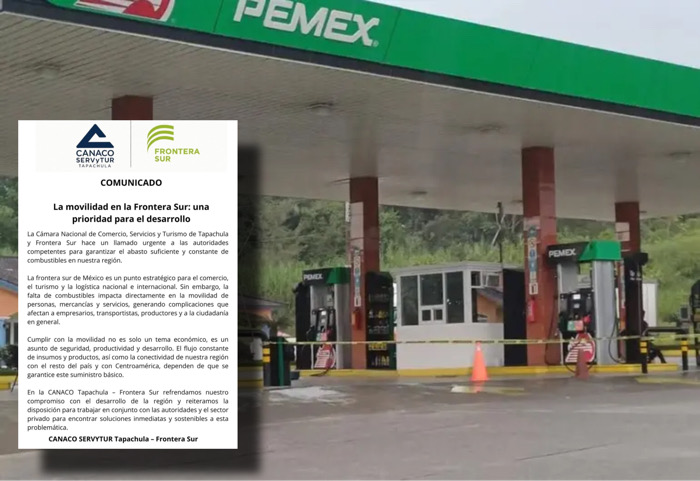 Empresarios de Tapachula piden garantizar suministro de combustibles 