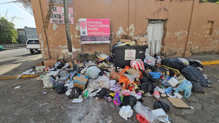 Tapachula enfrenta acumulación de basura por falta de recolección