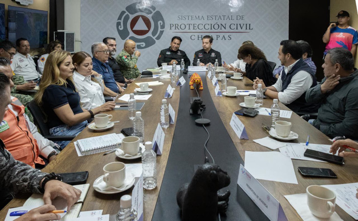 Consejo Estatal de Protección Civil evalúa daños generados por la onda tropical 33 en Chiapas