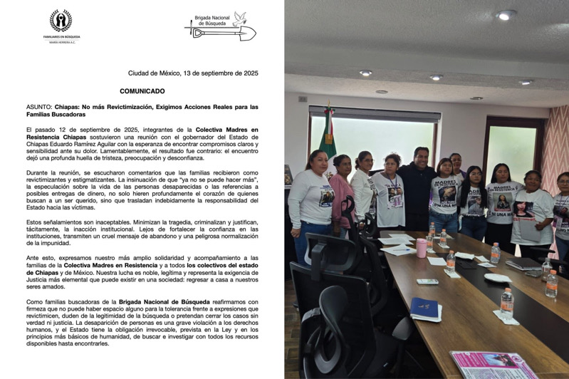 Gobierno revictimiza a madres buscadoras