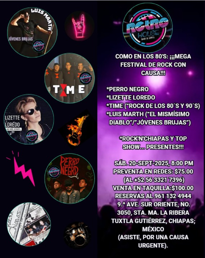 Vuelven los años ochenta con mega festival de rock en Tuxtla