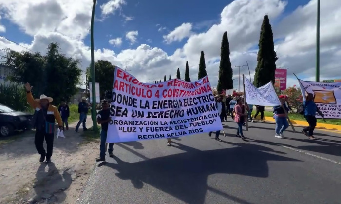 Marchas en Tuxtla y Comitán exigen tarifas justas de energía eléctrica