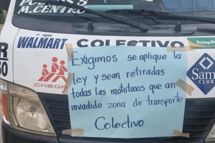 Transportistas protestan por la operación irregular de mototaxis