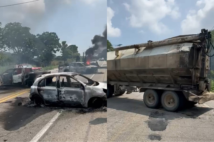 Bloqueos y quema de vehículos en al menos tres municipios 