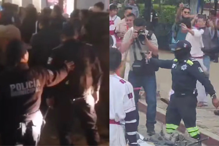 Policía hostiga marcha por Palestina y choca con estudiantes 