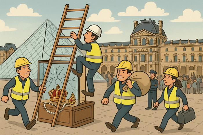 El día que el Louvre tropezó con una escalera / Sarcasmo y café