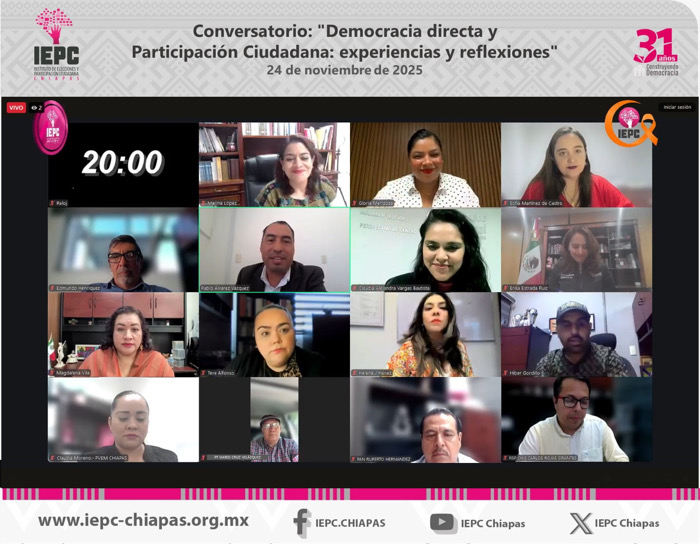 Realiza IEPC conversatorio “Democracia directa y participación ciudadana: experiencias y reflexiones”