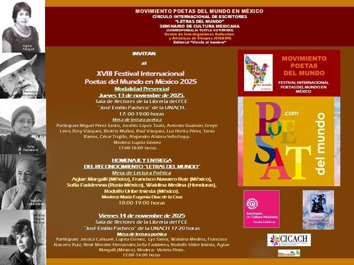 Inicia XVIII Festival Internacional Poetas del Mundo en México