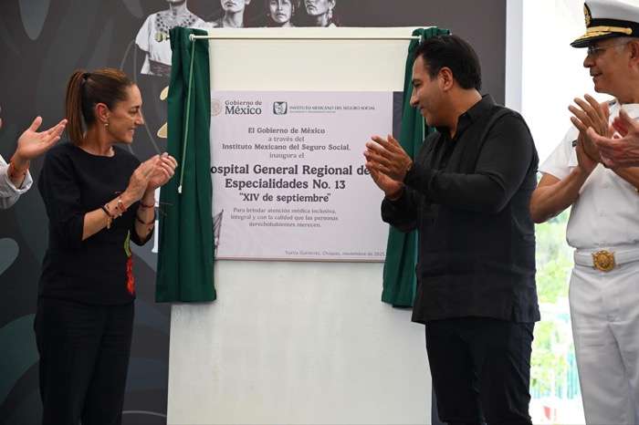 Claudia Sheinbaum, junto a Eduardo Ramírez, inaugura Hospital “XIV de septiembre” del IMSS