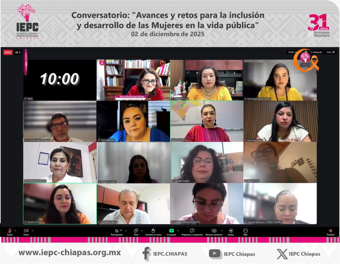 Realiza IEPC conversatorio “Avances y retos para la inclusión y desarrollo de las Mujeres en la vida pública”