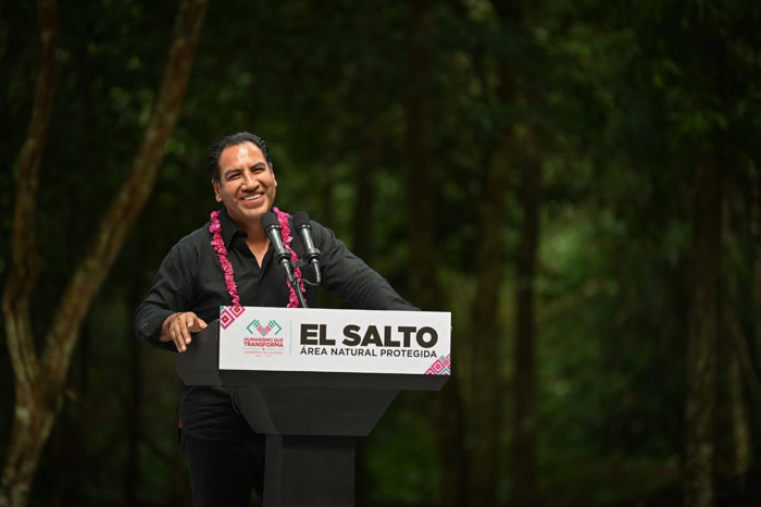 En Palenque, Eduardo Ramírez encabeza Declaratoria de Reserva Natural Comunitaria Cascada El Salto