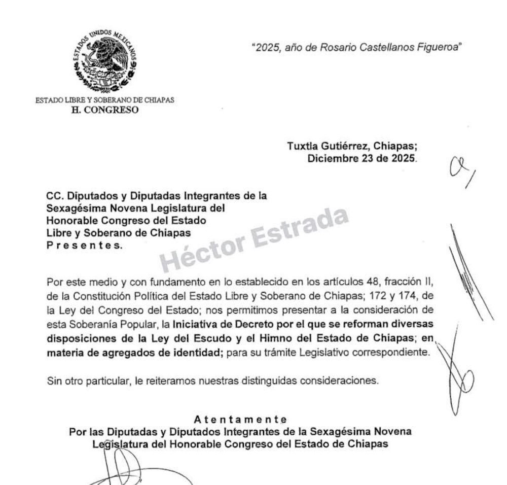 Avanza trámite para modificar el Escudo de Chiapas en el Congreso local