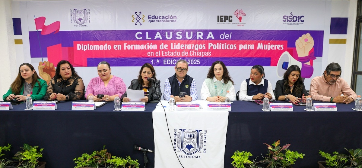 Concluye Diplomado en Formación de Liderazgos Políticos para Mujeres impartido por IEPC-UNACH