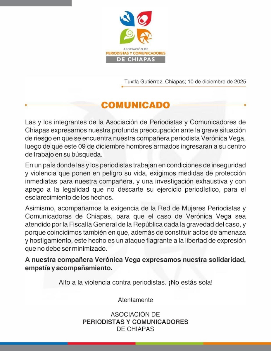 Gremio periodístico solicita medidas urgentes por amenaza a periodista