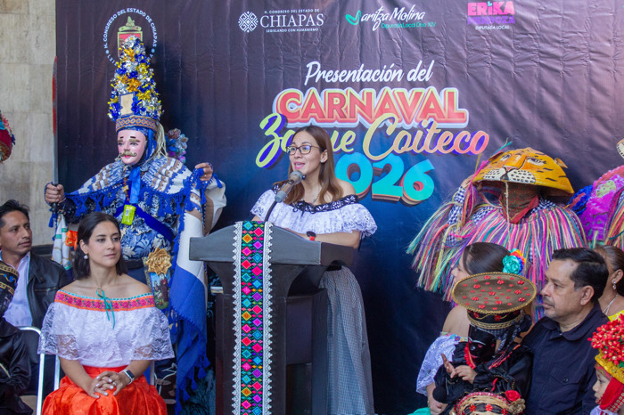 Presentan Carnaval Zoque Coiteco 2026 en el Congreso de Chiapas