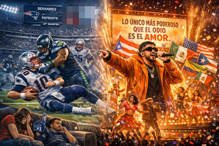 Crónica de un Super Bowl salvado por Bad Bunny / Sarcasmo y café