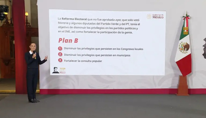 Sheinbaum impulsa “Plan B” tras rechazo a su reforma electoral en la Cámara de Diputados