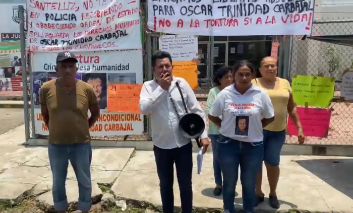 Exigen libertad de Óscar Trinidad Carbajal durante audiencia 