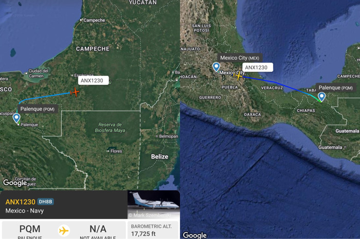 Especulación por avión militar en Palenque vinculado a AMLO