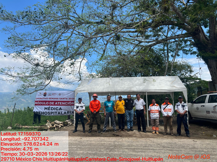 Protección Civil de Chiapas mantiene vigilancia permanente con el operativo Semana Santa Segura